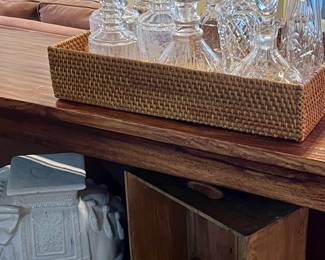 Antique and vintage cut glass decanters 