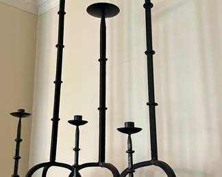 Wrought iron candlesticks 