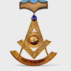 Fine Antique 6.75" High 1903 14K GOLD Potomac No. 5 Georgetown Washington DC World Masonic Past Master Badge
