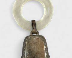 Sterling Mother Of Pearl Baby Rattle