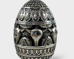 235 Grams Fine .999 Silver Greek High Relief Ram Egg
