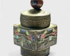 CHINESE ENAMEL CADDY