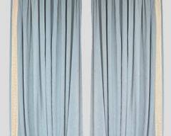 Fantastic High Quality Designer Blue Velvet Drapes Silk Trim Weighted and Lined Fabric Yardage
