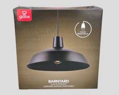 GLOBE Barnyard Plug-in Black Metal Pendant Lamp 15 FT Cord 65151 MCM Industrial Style

