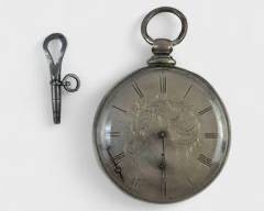 Antique MJ Tobias Liverpool Coin Silver Key Wind Pocket Watch - 81 Grams
