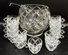 Crytal punch bowl set
