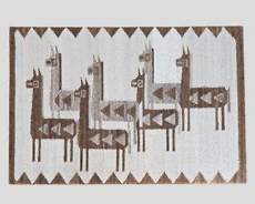 Vintage HAND Woven South American Textile Featuring Llamas Hippie Boho Framed
