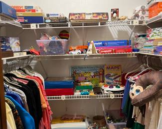 Toys and games, tablecloths, clothing