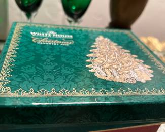 Stack of White House ornaments