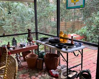 Pots, stained glass,