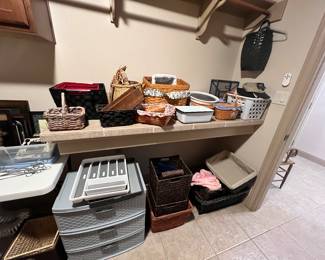 Longaberger baskets
Storage 
Ball caps
