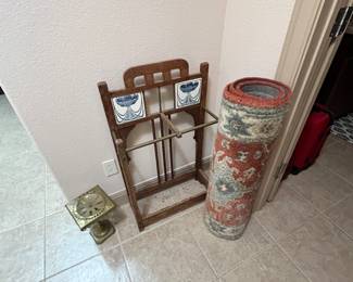 Brass stand
Antique umbrella stand/ towel rack
Carpet runner