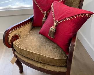 Vintage velvet down cushion chair. Pillows sold separately.
