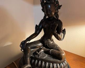 bronze budda lamp