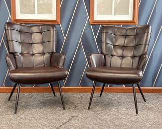 Leatherette Wingback Chairs