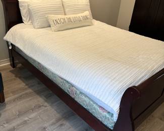 Queen Sleigh Bed Bedroom set (Bed, dresser w mirror, Chest and 2 night stands(Not pictured))  