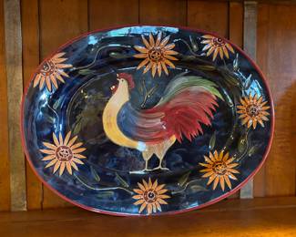 One of the many rooster/chicken themed items.  This is one of a large set of dishes by Susan Winget.