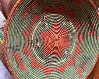 Colorful woven basket.