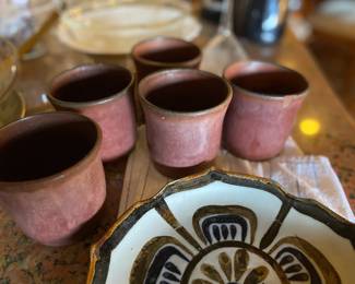 Hand thrown pottery cups.