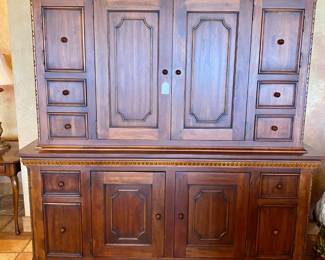 Large Century Country French storage cabinet with capacity for entertainment electronics