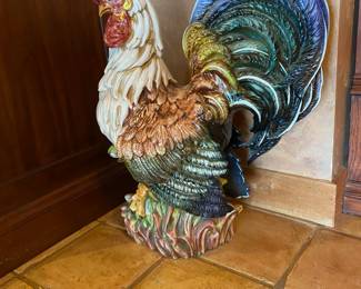 VERY LARGE ceramic chicken. Over 2' tall.