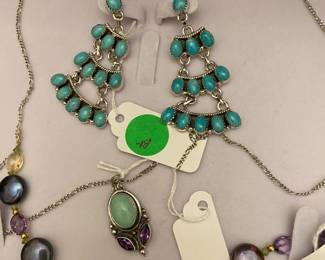Beautiful 3 tier turquoise earrings and other fine jewelry