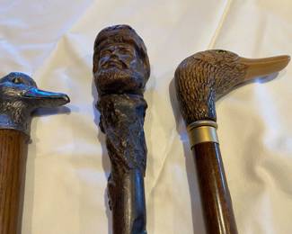 Three additional walking sticks/canes from the collection.