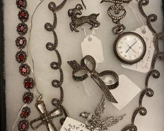 Sterling and marcasite jewelry