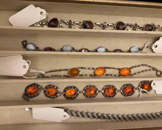 A selection of sterling bracelets