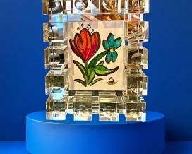 Crystal frame with original artwork