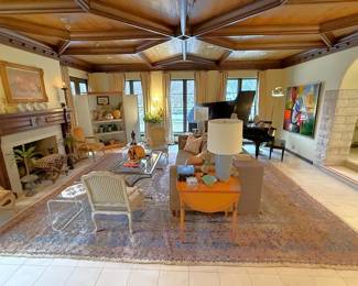 Designer furniture, rugs, art, sculpture