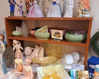 Figurines, glassware and pottery