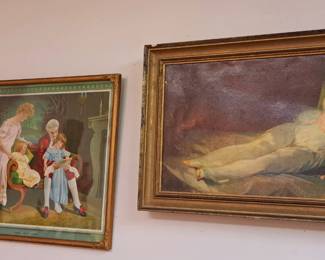 Much framed vintage prints and oils
