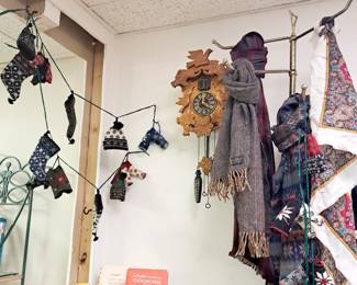 Misc. vintage clothes and related items. 30+ men's and woman's scarfs