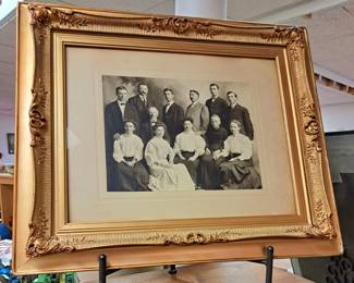 Vintage gold leaf "Instant Family" portrait 