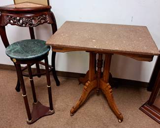 Nice selection of marble top tables-vintage, antique and modern