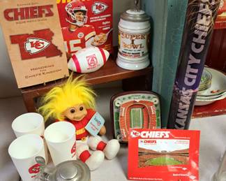 Contents of 7 different estates under one roof!! Kansas City Chiefs collectibles-vintage and modern!!