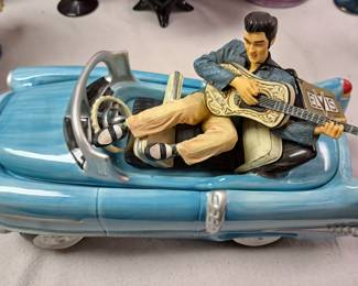 Elvis collectibles. "Elvis Blue Cadillac" Vangor cookie jar