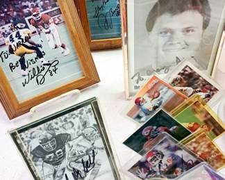 Vintage Kansas City Chiefs autograghs-Bobby Bell, John Ault,  J. J. Birden and Willie Davis