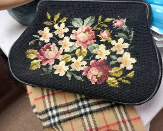 Vintage clothing items. Burberry child's scarf