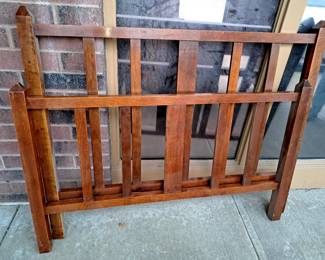 Mission oak headboard and footboard 
