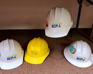 Area collectibles.  Kansas City Power and Light "KCPL" work site helmets 