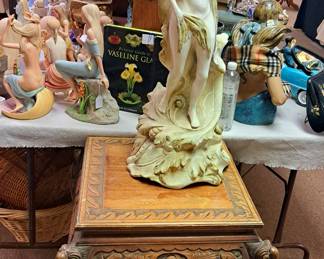 Antique carved wood table