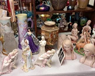 Cybis "Sleeping Beauty" porcelain sculptures 