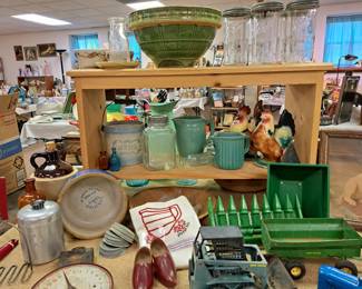 Stoneware bowls, pitchers, jug
