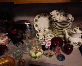 dishes, glass