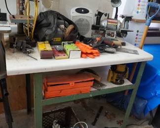 sandpaper, router, buffer, drill press, grinder