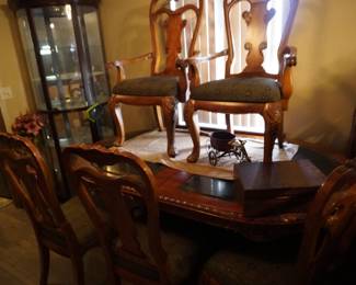 marble top dining table with 6 chairs