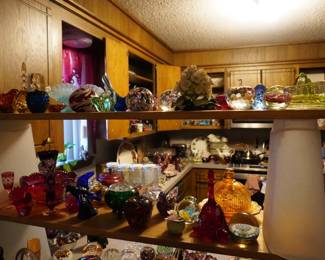 Paperweights, Marigold, ruby, cranberry glass-Fenton, Carnival, Depression, Imperial and more, Uranium glass