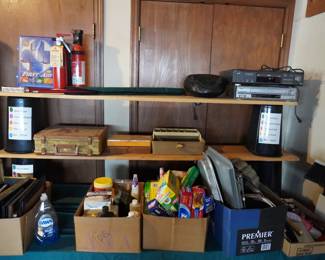 bakeware, fishing, electronics. First Aid, household, frames
